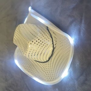 NWOT White and Silver Light-up Faux Cowboy Hat
